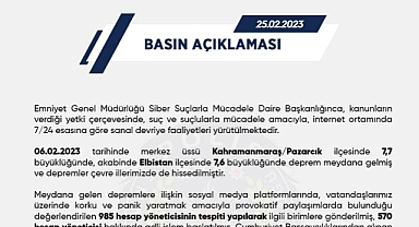 Emniyet Genel Müdürlüğü Basın Açıklaması