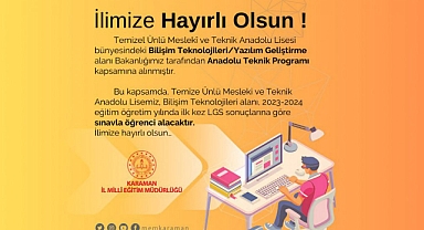 Temizel-Ünlü Meslekî ve Teknik Anadolu Lisesi Sınavla Öğrenci Alacak