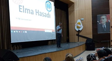 ELMA DA HASAT KAYIPLARINI EN AZA İNDİRMEK İÇİN EĞİTİM DÜZENLENDİ.