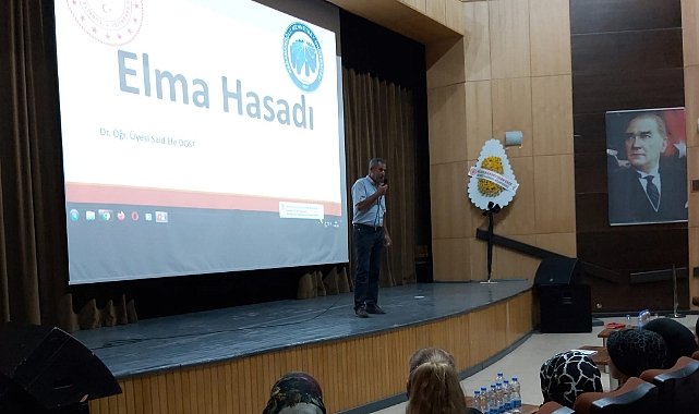 ELMA DA HASAT KAYIPLARINI EN AZA İNDİRMEK İÇİN EĞİTİM DÜZENLENDİ.