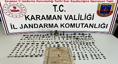 Karaman İl Jandarma Komutanlığı Tarihi Eser Kaçakçılığına Operasyon Yaptı