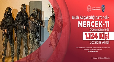 74 İlde Düzenlenen Silah Kaçakçılığına Yönelik MERCEK-11 Operasyonlarında 1.124 Kişi Gözaltına Alındı