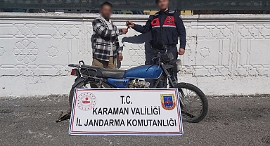 Karaman İl Jandarma Komutanlığı Çalıntı Motosikleti Yakaladı