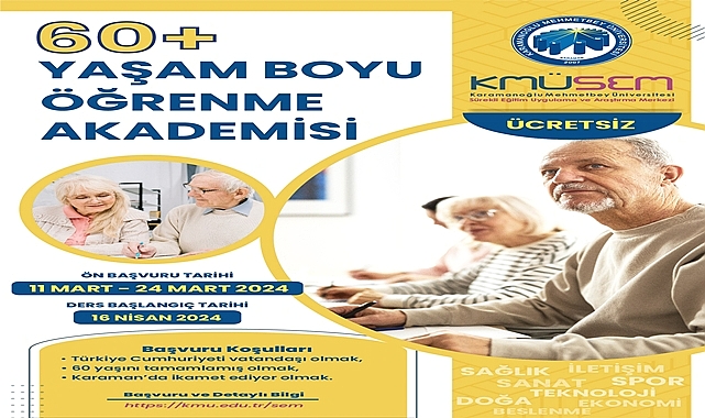 ‘60+ YAŞAM BOYU ÖĞRENME AKADEMİSİ’ BAŞVURULARI BAŞLIYOR