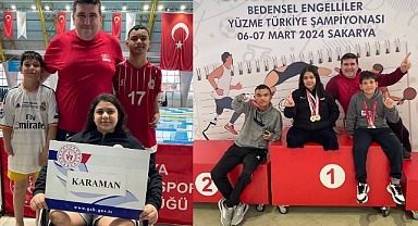 KARAMAN BEDENSEL ENGELLİLER YÜZME TAKIMINDAN MADALYA YAĞMURU