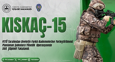 Karaman Dahil 62 İlde FETÖ “KISKAÇ-15” Operasyonlarında 544 Şüpheli Yakalandı.
