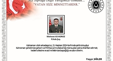 Pençe-Kilit Operasyonu Bölgesinde Bir Asker Şehit Oldu
