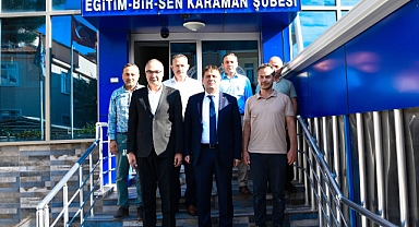 Vali Engin Sarıibrahim, Memur Sendikaları Konfederasyonu (Memur-Sen) Karaman İl Temsilciliğini ziyaret etti.