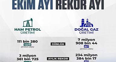 Petrol ve Doğal Gaz Üretiminde Ekim Ayı