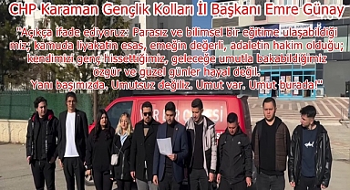 CHP Karaman Gençlik Kolları İl Başkanı Emre Günay Basın Açıklamasında Bulundu