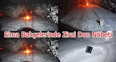 Karaman’da Gece Saatlerinde Elma Bahçelerinde Zirai Don Nöbeti Tutuldu