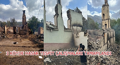 3 KÖYDE HASAR TESPİT ÇALIŞMALARI TAMAMLANDI