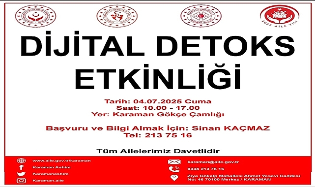 Karaman'da “Dijital Detoks Etkinliği” ile Aileler Doğayla Buluşuyor