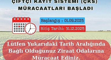 Çiftçi Kayıt Sistemi (ÇKS) Başvurularında Son Tarih 31 Aralık 2025