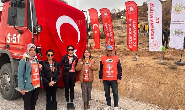 Karaman TEMA Gönüllüleri Gökçe Barajı Mevkiinde Fidanları Toprakla Buluşturdu