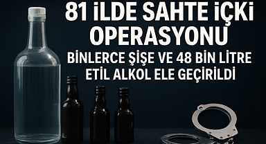 81 İlde Sahte İçki Operasyonu: Binlerce Şişe ve 48 Bin Litre Etil Alkol Ele Geçirildi