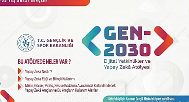 GEN-2030 Dijital Yetkinlikler ve Yapay Zekâ Atölyesi Karaman’da Başlıyor