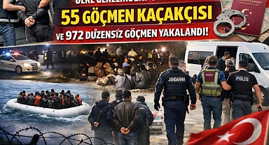 Ülke Genelindeki Denetimlerde 55 Göçmen Kaçakçısı ve 972 Düzensiz Göçmen Yakalandı