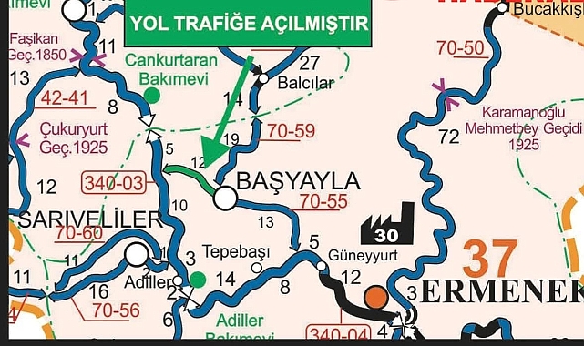 Başyayla–Ermenek İl Yolu Trafiğe Açıldı