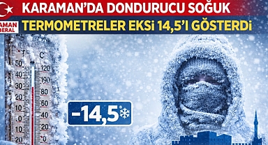 Karaman’da Dondurucu Soğuk: Termometreler Eksi 14,5’i Gösterdi
