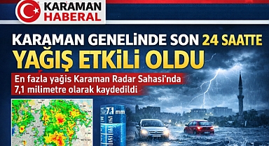 Karaman Genelinde Son 24 Saatte Yağış Etkili Oldu