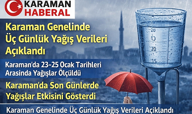 Karaman Genelinde Üç Günlük Yağış Verileri Açıklandı
