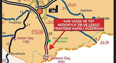Sertavul Geçidi Tır ve Çekici Trafiğine Kapandı