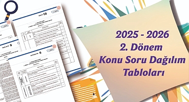 2025-2026 İkinci Dönem Ortak Yazılı Sınavlara Örnek Konu-Soru Dağılım Tabloları Yayımlandı