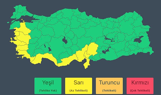 Doğu ve Batı Akdeniz ile Kıyı Ege’de Kuvvetli Yağış Uyarısı