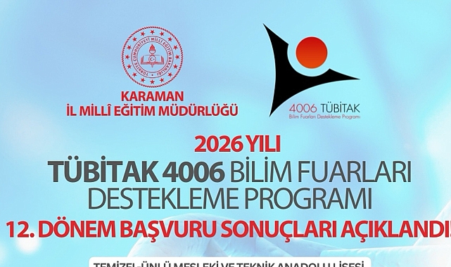 Karaman’da 4006 TÜBİTAK Bilim Fuarları Başarısı: 12. Dönem Sonuçları Açıklandı