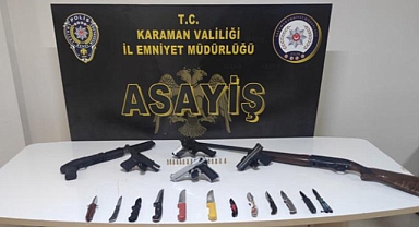 Karaman’da Asayiş Uygulamaları Sonuç Verdi: Silah ve Uyuşturucu Ele Geçirildi