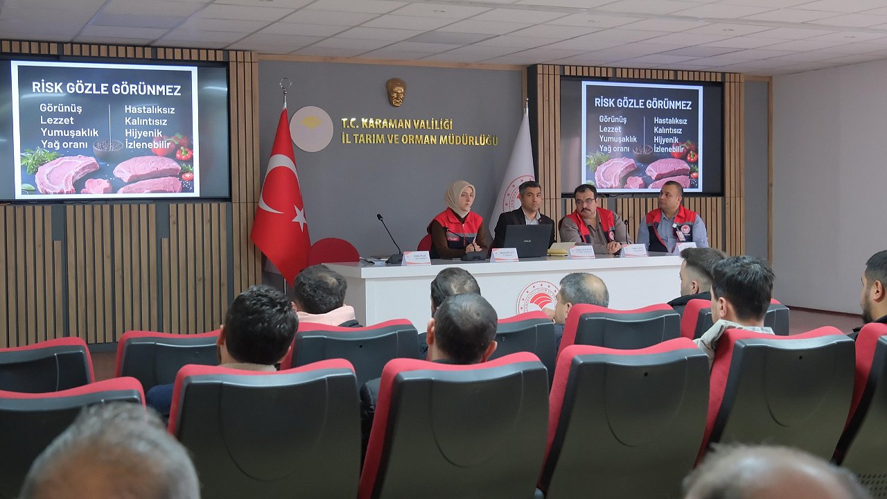 Karaman’da Kasaplara Yönelik Et Güvenliği ve Hijyen Bilgilendirme Toplantısı Düzenlendi