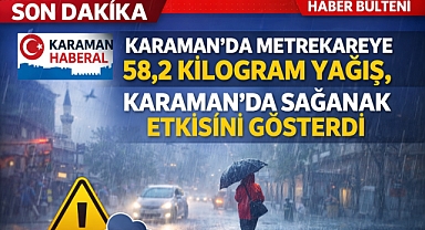 Karaman’da Metrekareye 58,2 Kilogram Yağış