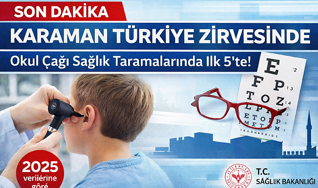 Karaman, Okul Çağı Sağlık Taramalarında Türkiye Zirvesinde