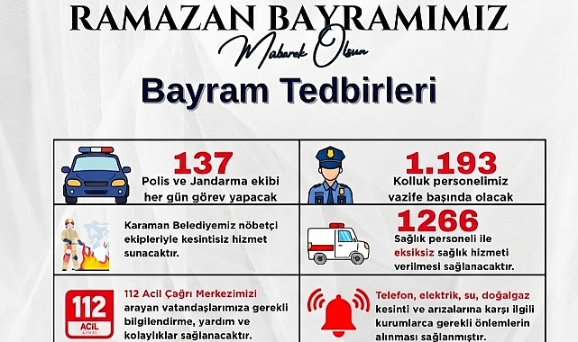 Karaman’da Bayram Tedbirleri Üst Seviyede