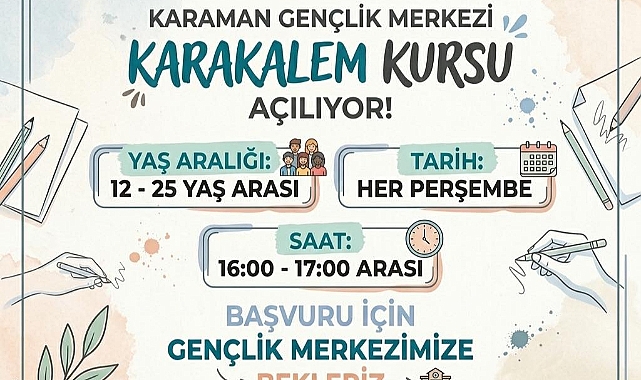 Karaman Gençlik Merkezi’nden Gençlere Karakalem Kursu Fırsatı