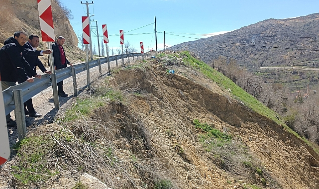 Heyelan Yaşanan Yolda İnceleme Yapıldı
