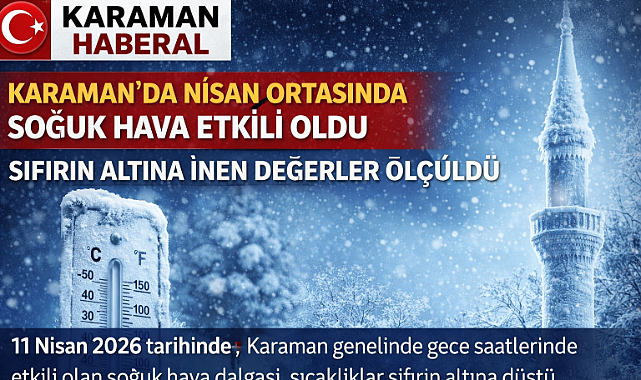 KARAMAN’DA NİSAN ORTASINDA SOĞUK HAVA ETKİLİ OLDU: SIFIRIN ALTINA İNEN DEĞERLER ÖLÇÜLDÜ