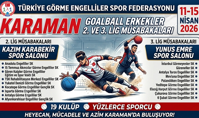 Karaman, Golbol Erkekler Lig Müsabakalarına Ev Sahipliği Yapacak