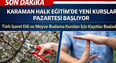 Karaman Halk Eğitim'de Yeni Kurslar Pazartesi Başlıyor