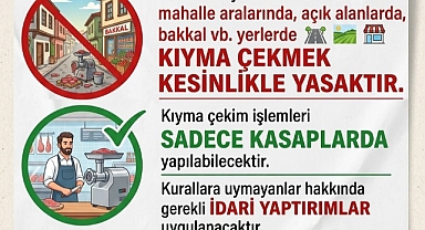 Karaman’da Bayram Süresince Açık Alanda Kıyma Çekimine Yasak