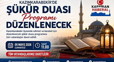 Kazımkarabekir’de Şükür Duası Programı Düzenlenecek