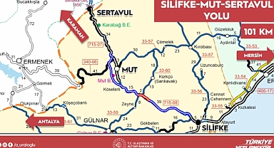 Silifke-Mut-Sertavul Yolu 105 Dakikadan 70 Dakikaya Düşecek