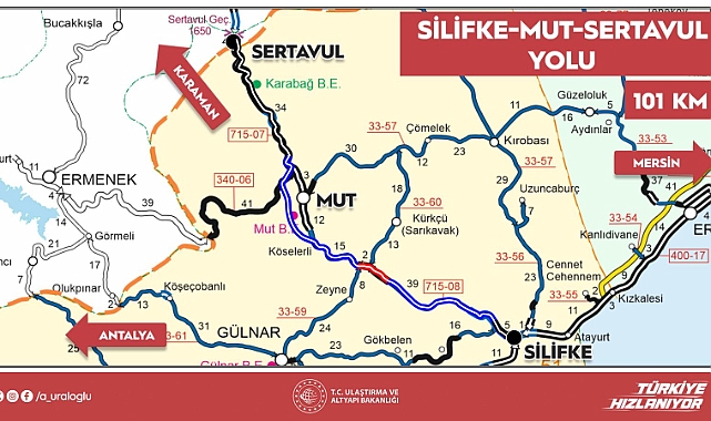 Silifke-Mut-Sertavul Yolu 105 Dakikadan 70 Dakikaya Düşecek