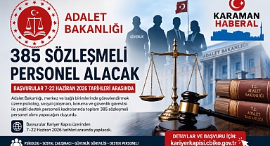 Adalet Bakanlığı 385 Sözleşmeli Personel Alacak