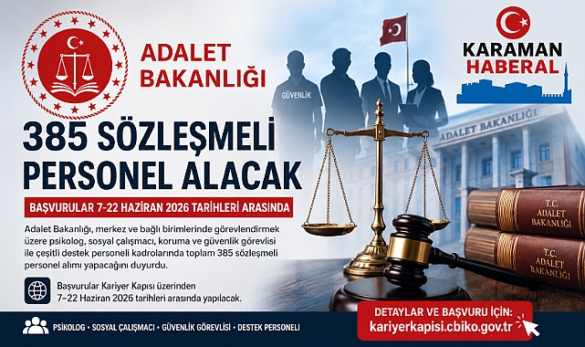 Adalet Bakanlığı 385 Sözleşmeli Personel Alacak
