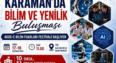Karaman’da Bilim ve Yenilik Rüzgârı: 4006-C Bilim Fuarları Festivali Kapılarını Açıyor