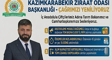 Kazımkarabekir Ziraat Odası Başkanı Harmandar’dan Buğday ve Arpa Fiyatlarına Destek Çağrısı