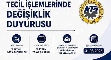 KTSO'dan Üyelere Tecil Düzenlemesi Uyarısı: Başvurular 31 Ağustos'ta Sona Eriyor