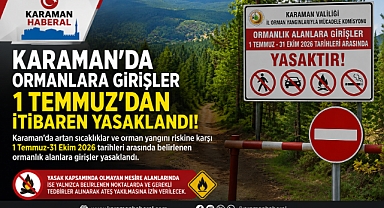 Karaman’da Ormanlara Girişler 1 Temmuz’dan İtibaren Yasaklandı